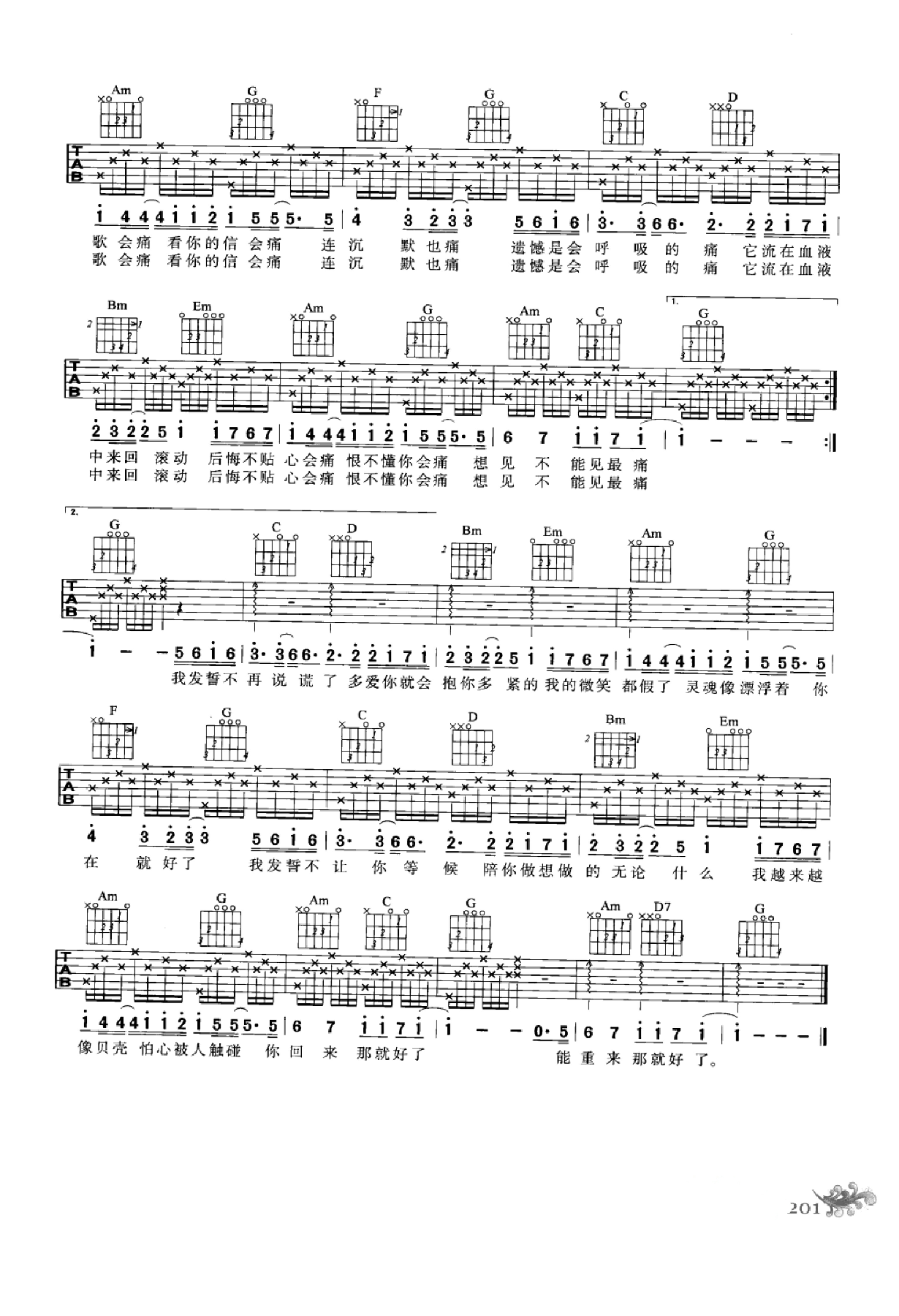 最易上手：吉他弹唱超精选152首曲谱-210.png