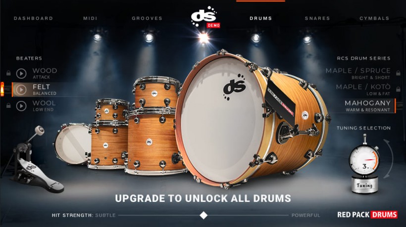 Red Pack drums鼓音源-官方免费版-DS Drum RCS Essentials